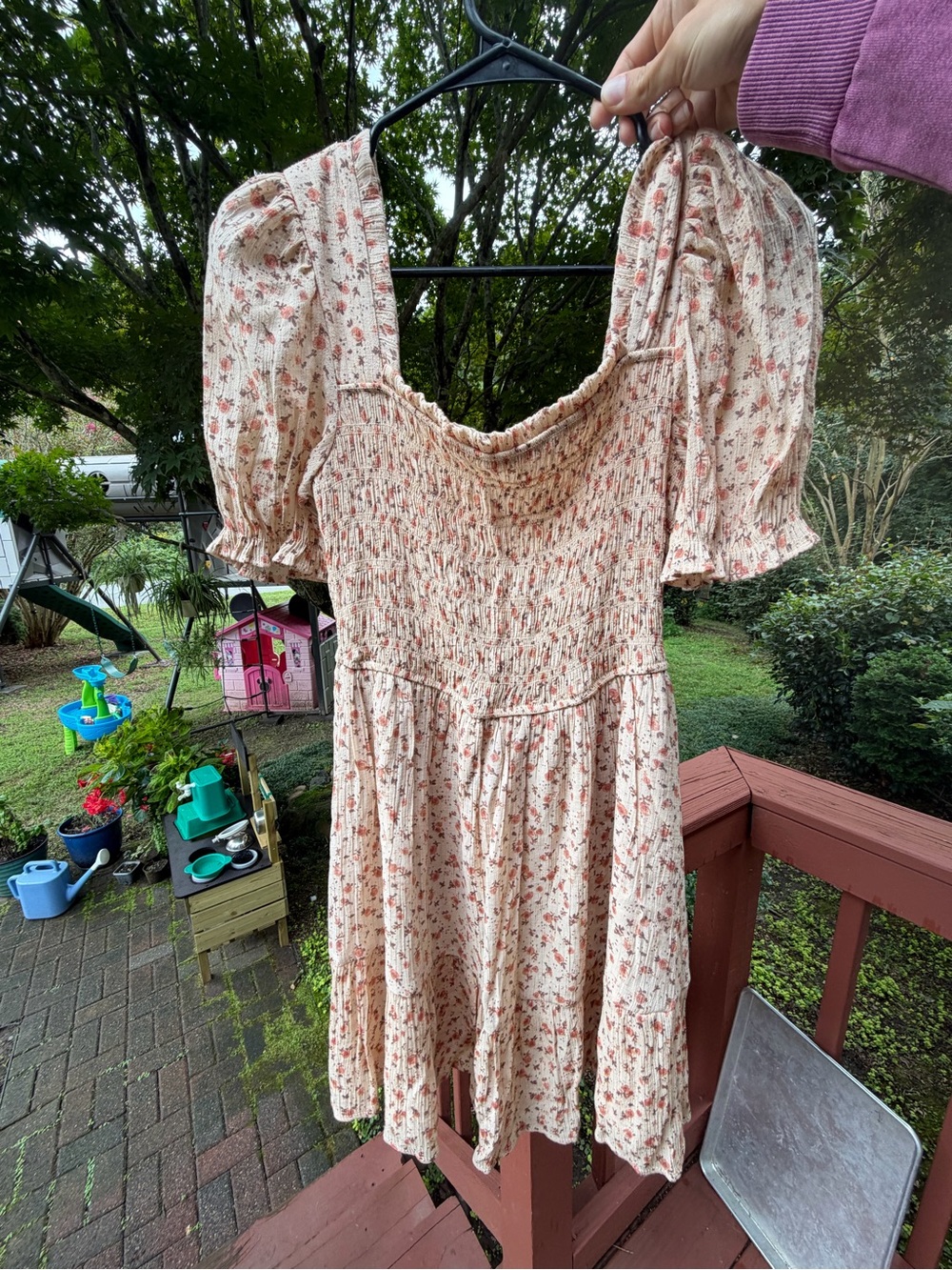mine Cream Mini Dress with Coral Floral Print